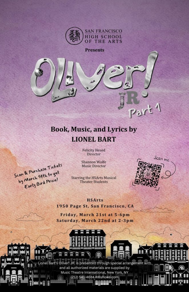 HSArts Oliver JR! Show Poster